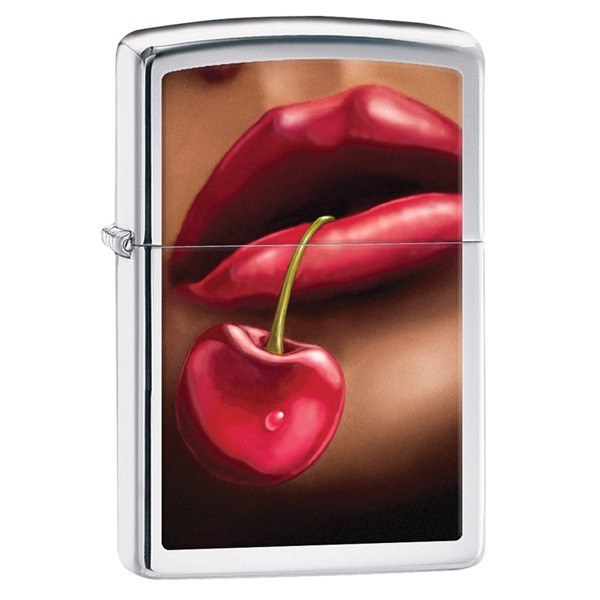 Lips and Cherries Benzin Lighter fra Zippo