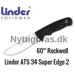 Bushcraft ATS34 Kniv Super Edge 5 fra Linder